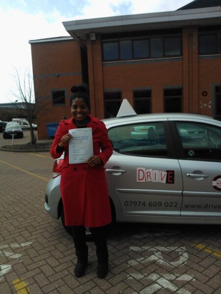 Victoria passed her driving test first time