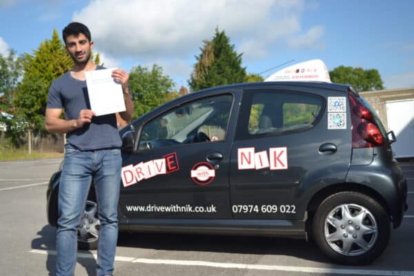 Ashkan passed his practical driving test first time with Drive with Nik