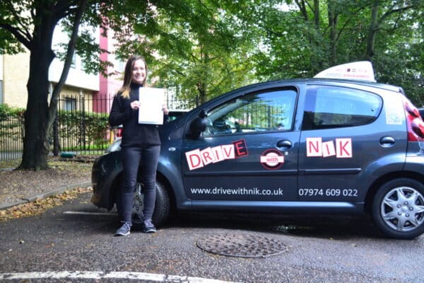 Lauren passed her manual practical driving test first time with Drive with Nik