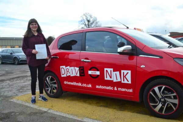 Manual driving lessons Southgate Naomi passed her practical driving test first time with Drive with Nik