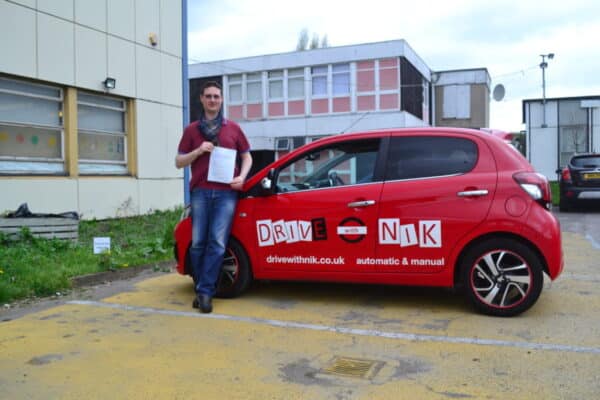 Manual driving lessons Tottenham Oisin passed his practical driving test first time with Drive with Nik