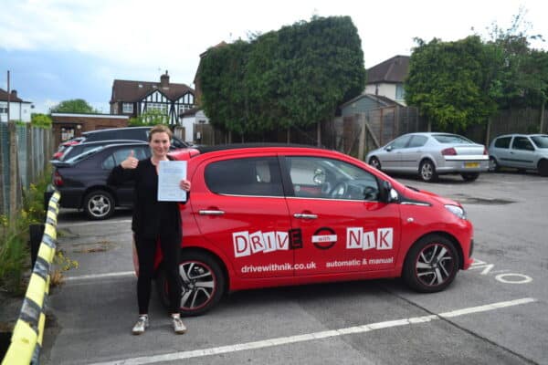 Manual Driving Lessons Muswell Hill. Aislinn passed her driving test first time with Drive with Nik.