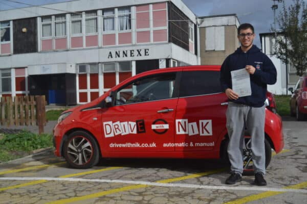 Driving Lessons Crouch End. Joseph passed is driving test with Drive with Nik.