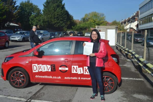 Automatic Driving Lessons Southgate. Jane passed her driving test first time with Drive with Nik.