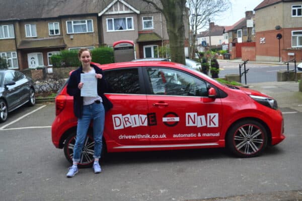 Driving Lessons Bounds Green. Julia passed her driving test with Drive with Nik.