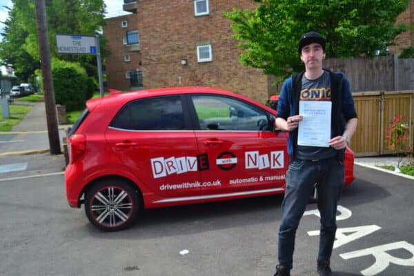 Driving Lessons Southgate. Gavin passed first time with Drive with Nik.