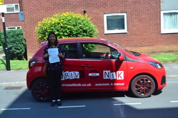 Automatic Driving Lessons Southgate. Anshu passed her driving test first time with Drive with Nik.