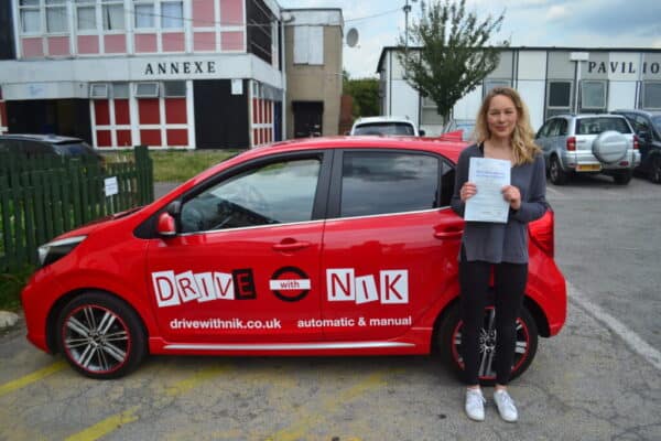 Driving Lessons Muswell Hill. Clem passed her driving test with Drive with Nik.