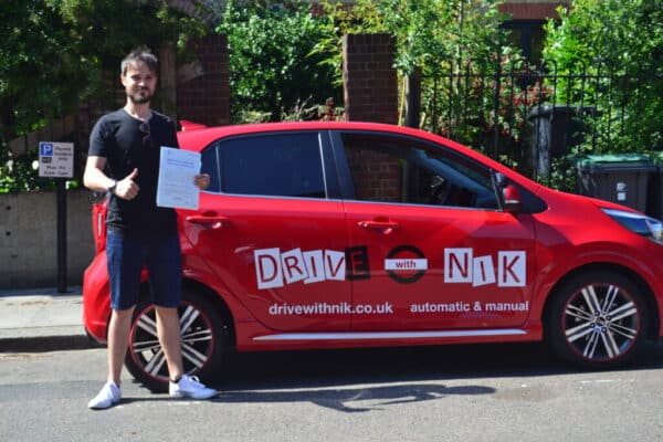 Driving Lessons Crouch End. Harry passed his driving test first time with Drive with Nik.