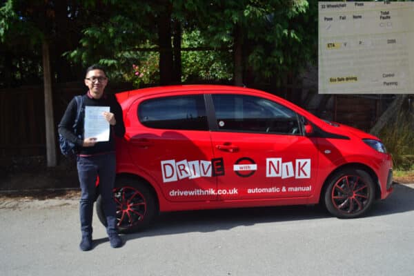 Automatic Driving Lessons Muswell Hill. Ian passed his driving test first time with Drive with Nik.