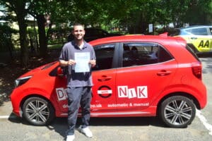 Driving Lessons North London. Dom passed his practical driving test on the first attempt with Drive with Nik.