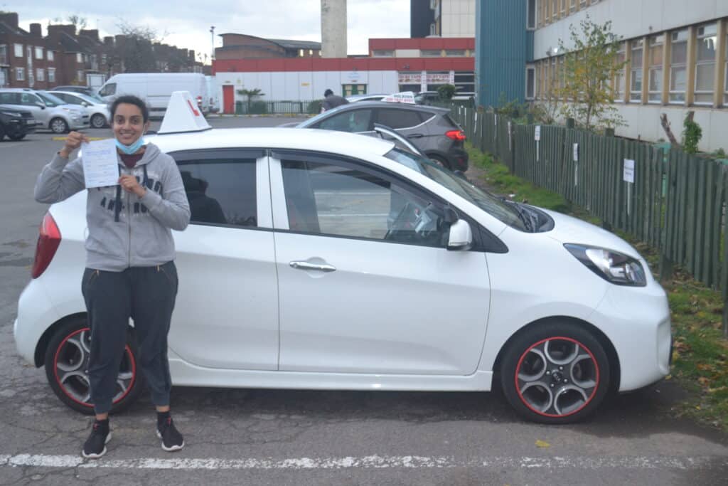 Automatic Driving Lessons New Southgate. Anjlee passed first time with Drive with Nik.