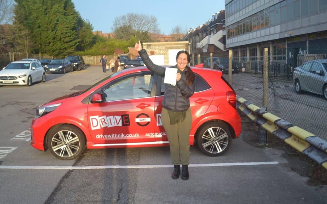 Driving Lessons Palmers Green. Cristina passed her driving test first time with Drive with Nik.